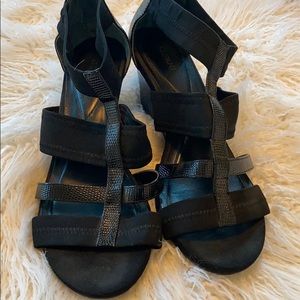 Alfani Black Gladiator Wedge Sandal Size 9